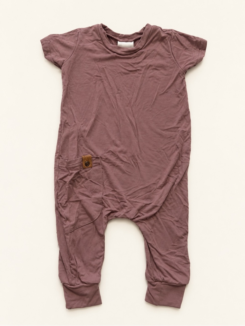 Kids Mauve Short-Sleeve One-Piece bamboo Romper